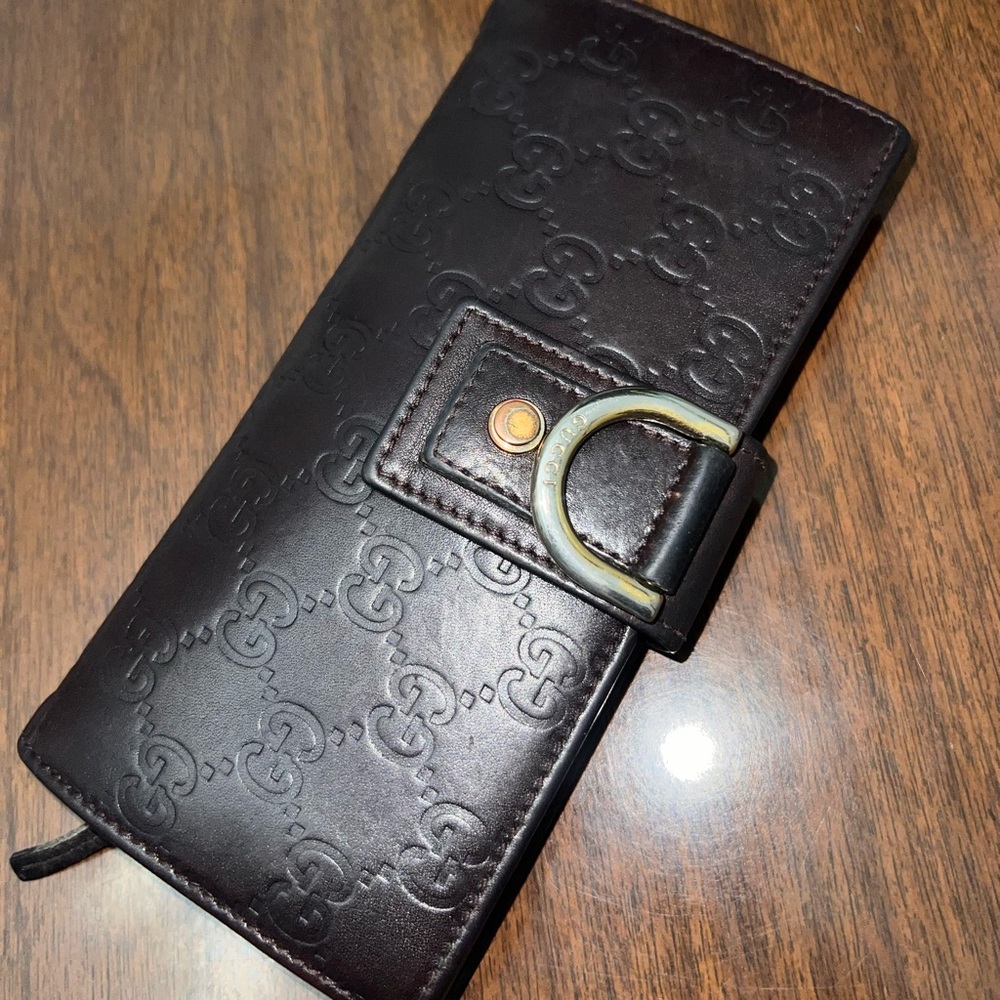 Embossed Black Leather Wallet